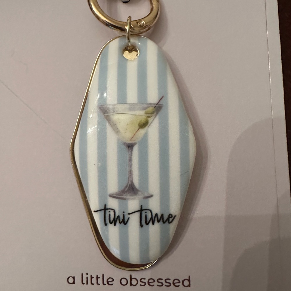 Bag Charm “Tini Time" Keychain and Bag Charm NWT